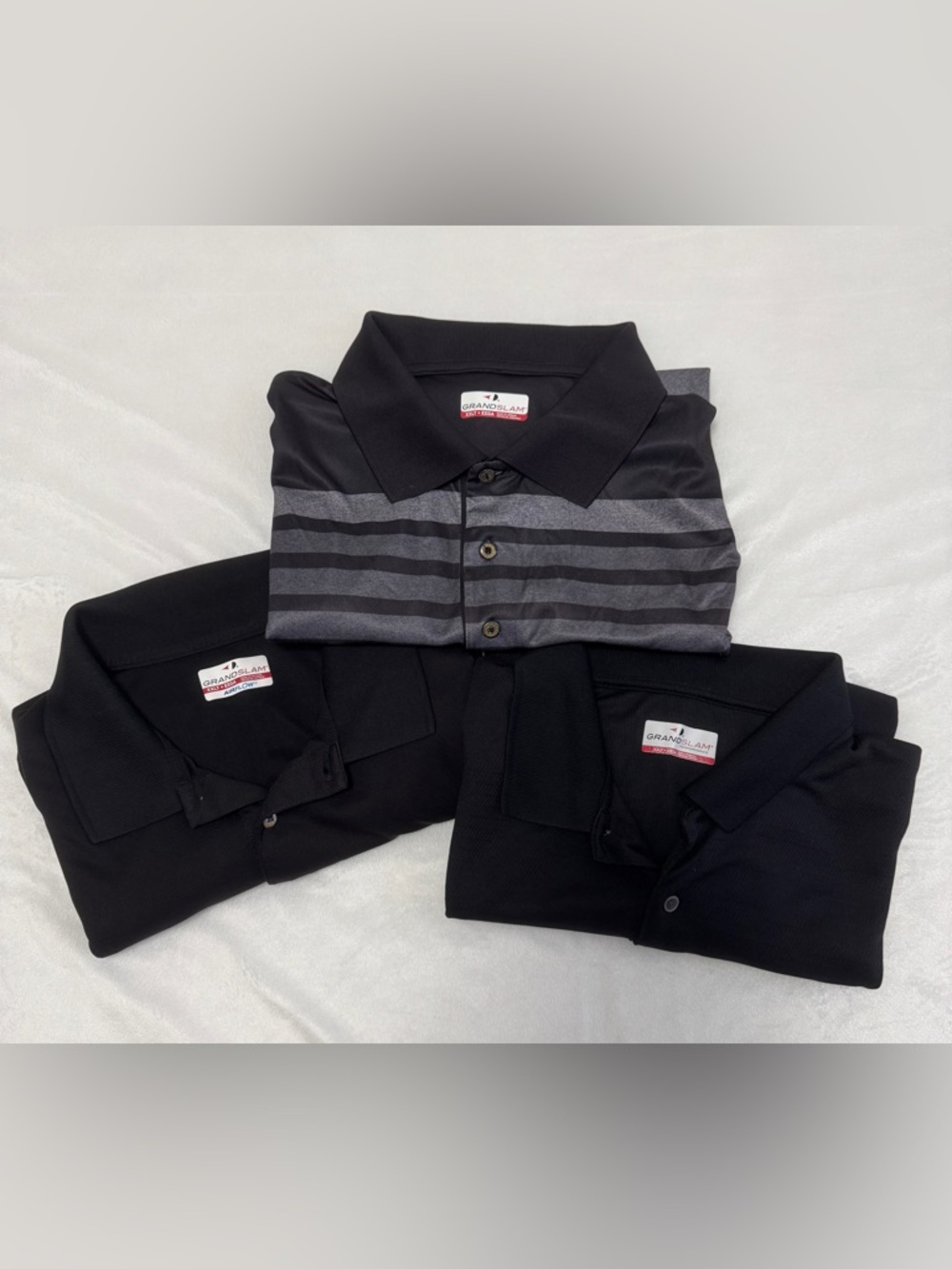 Grand Slam Men's Black & Gray Polo Bundle (3)